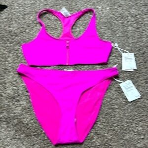 NWT Good American neon pink fuchsia bikini set Large/Xlarge